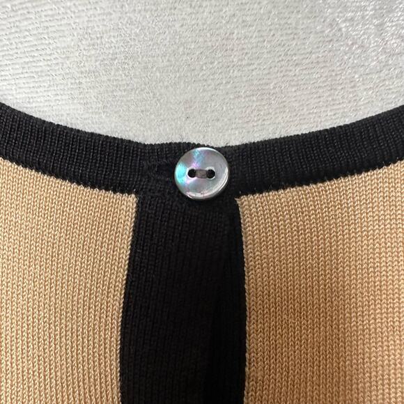 Ann Taylor Silk Beige Crewneck Cardigan - Size XS - Picture 3 of 7